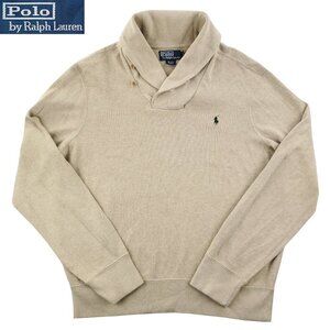 Polo Ralph Lauren Vintage Shawl Neck Sweater Pony Cotton Dry Cleaned Men's Large